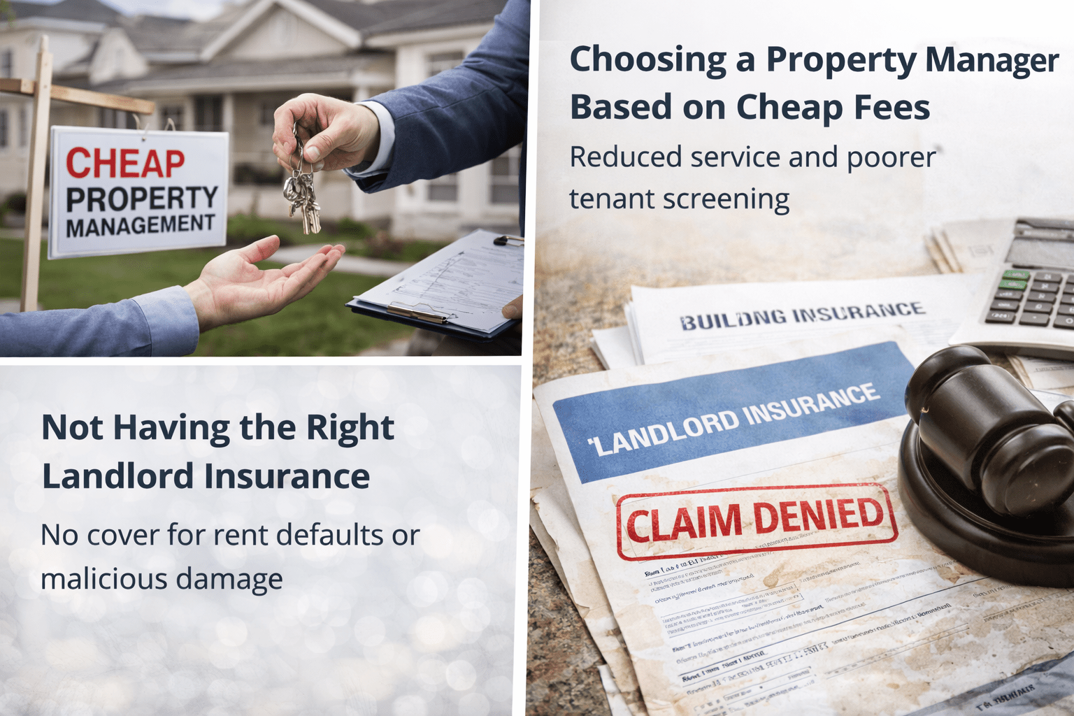 Landlord insurance and risk management errors made by property investors in Australia